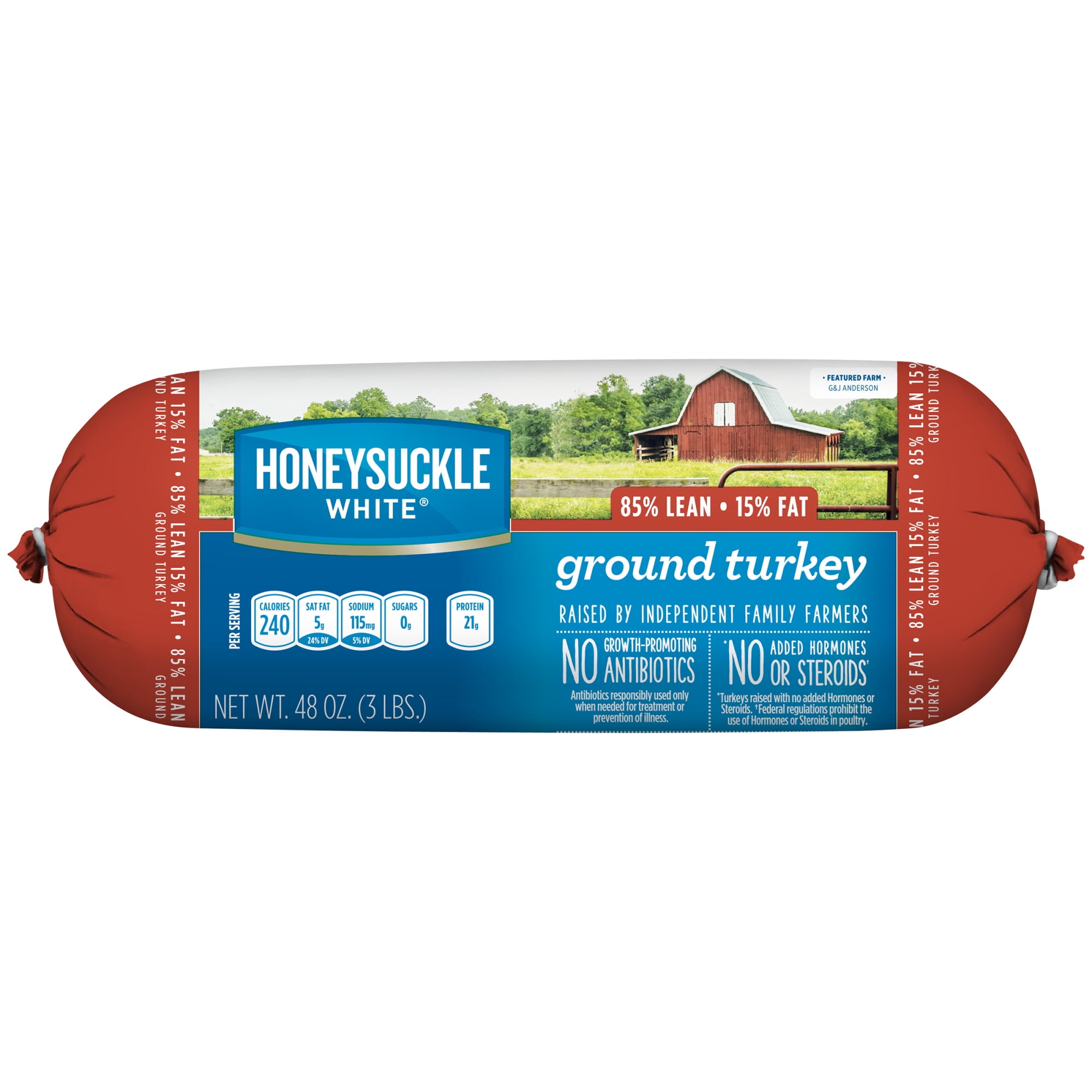Honeysuckle White 85% Lean / 15% Fat Ground Turkey Roll, Fresh, 3 lbs