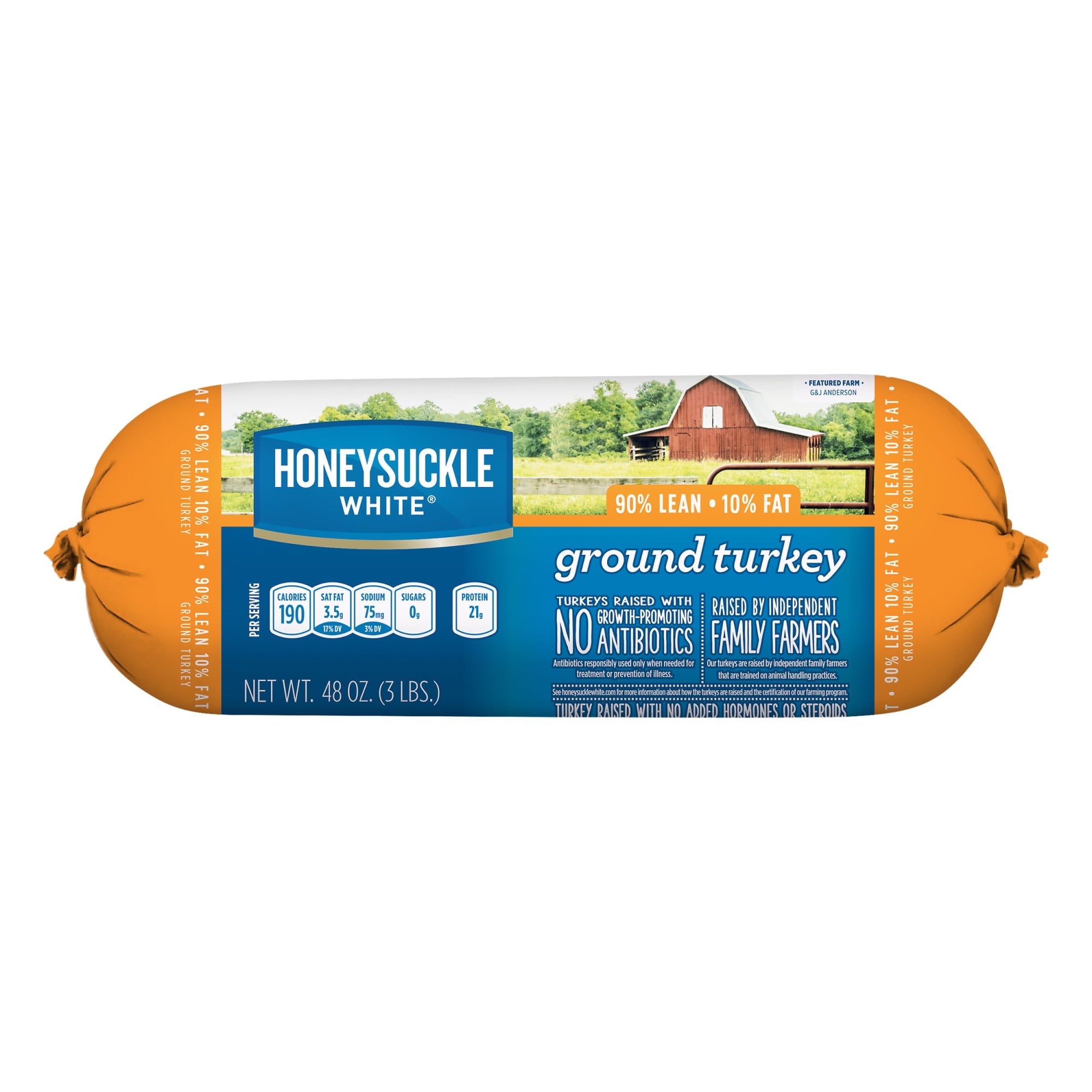 Honeysuckle White 90% Lean / 10% Fat Ground Turkey Roll, Fresh, 3 lbs.
