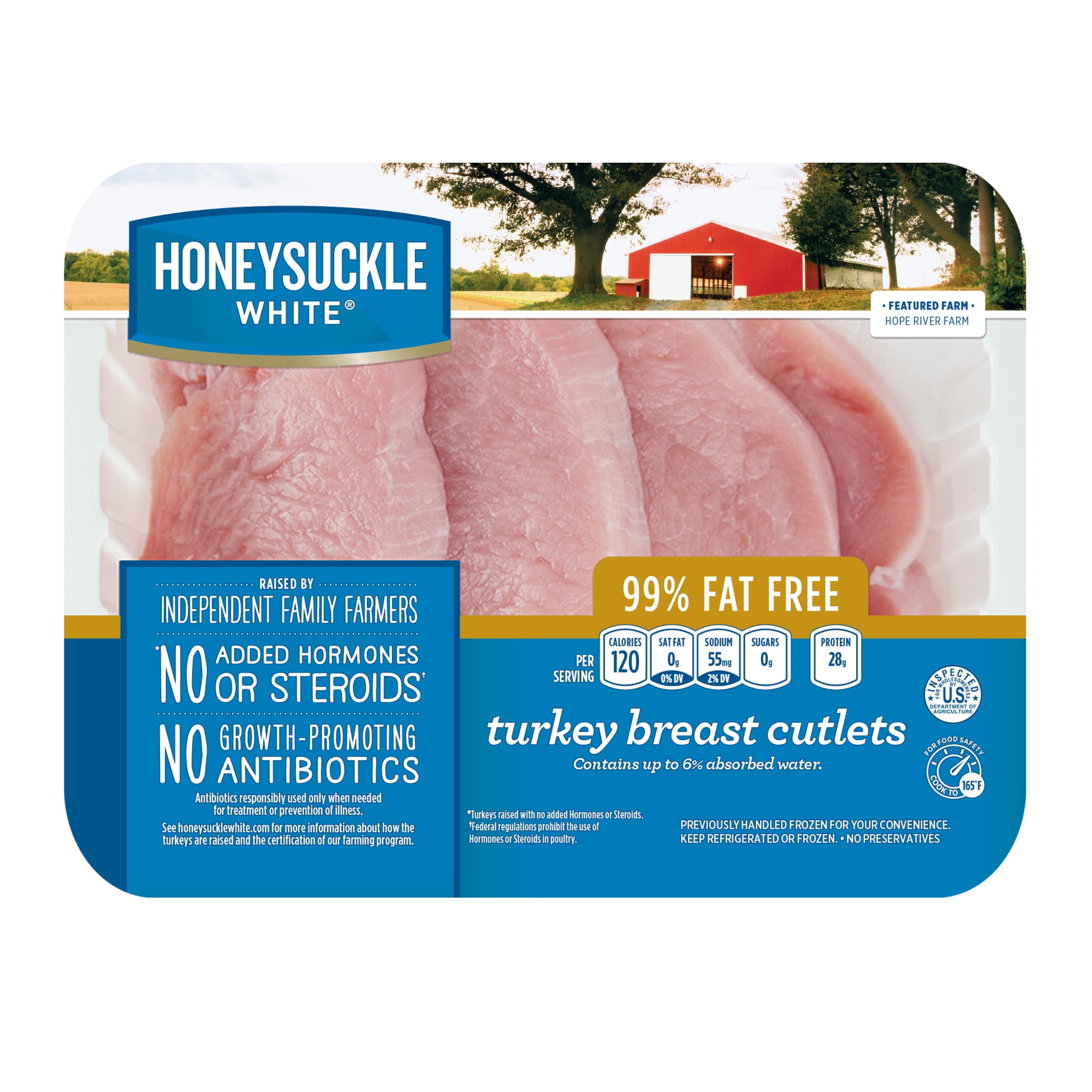 Honeysuckle White 99% Fat Free Turkey Breast Cutlets 4 Count Tray, Fresh, 1.5 - 2.5 lbs.