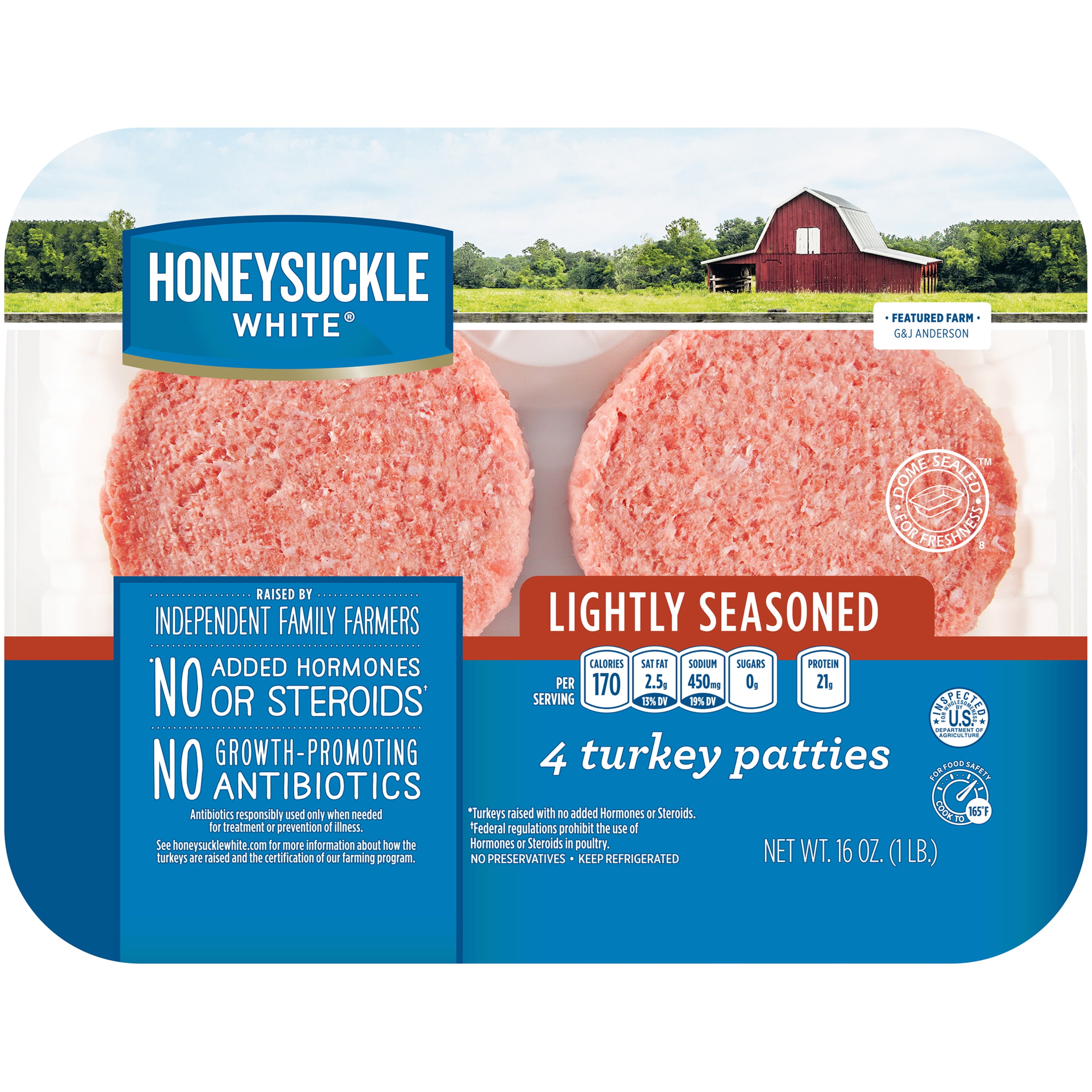 Honeysuckle White Fresh Lightly Seasoned Ground Turkey Patties
