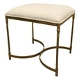 thumbnail image 1 of Honeyville Stool with Ivory Fabric Cushion Top and Antique Brass Base, 1 of 7