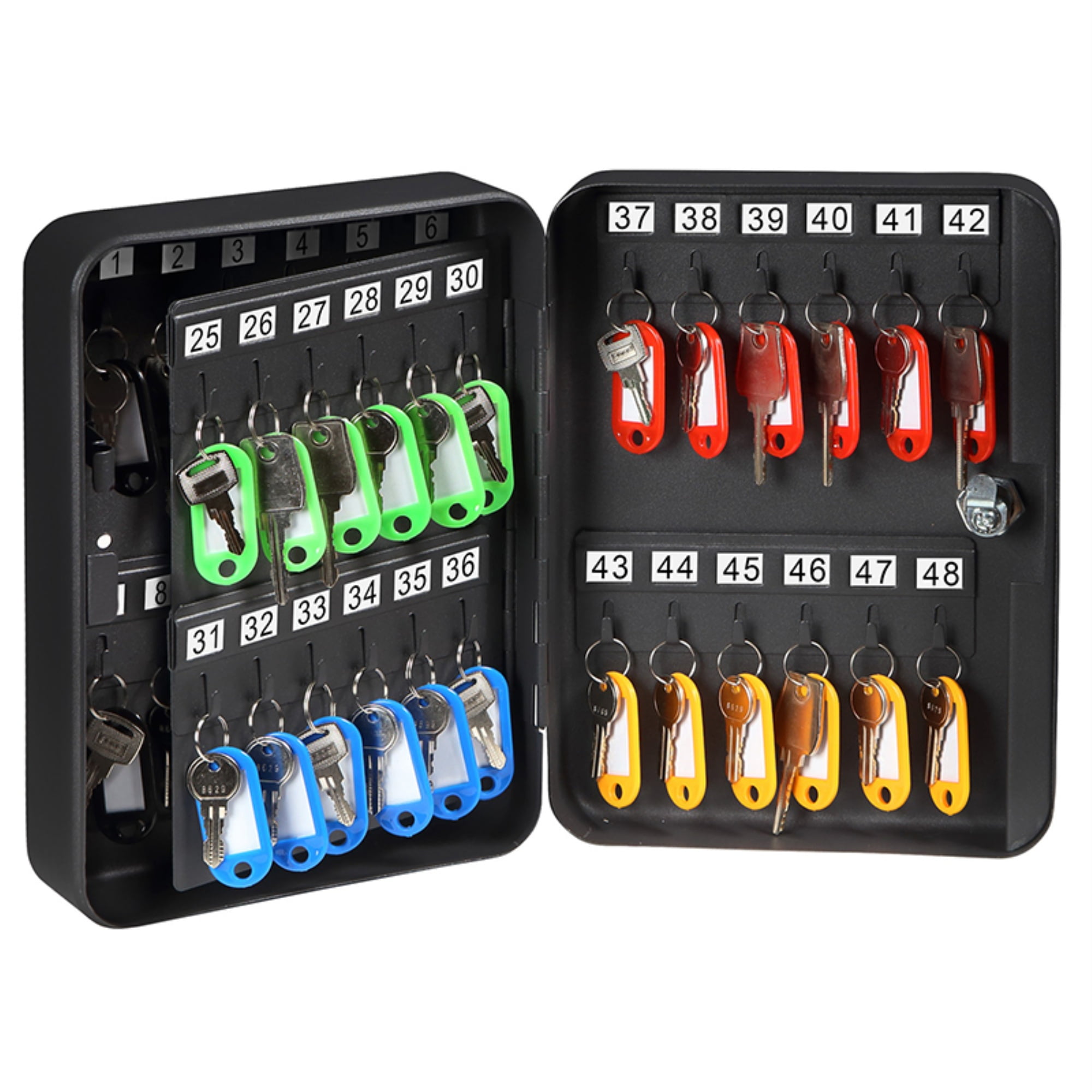 Black Steel 48-Key Security Box with Key Lock