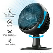 Honeywell 10" Black Turbo Force Power Oscillating Table Fan, 35ft Air Circulation Power, 3 Speed, 45° Pivot, HPF860BWM
