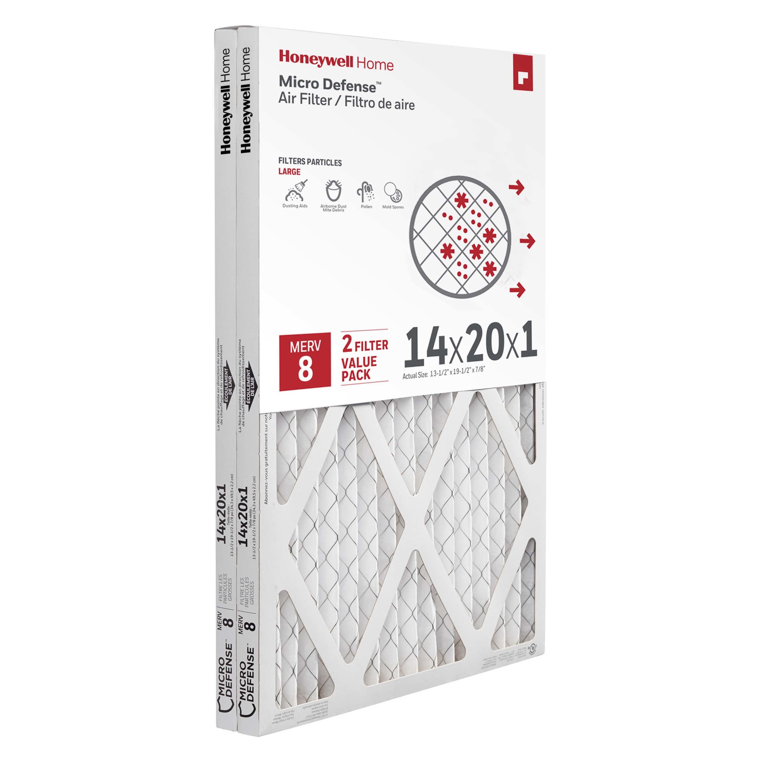 Honeywell 14x20x1 Air Filter Standard Efficiency 2PK Walmart
