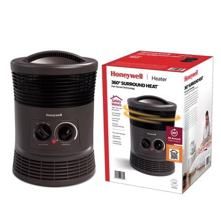 Honeywell 360 Surround Space Heater for Indoor Use, Small Electric Space Heater, Black, HHF360V
