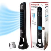 مروحة برجية متذبذبة من Honeywell 40 Black Quiet Set، قوة دوران الهواء 30 قدمًا، 5 سرعات، مؤقت إيقاف التشغيل التلقائي، HYF260B
