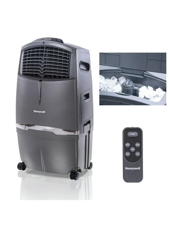 Honeywell 525 CFM Indoor Evaporative Air Cooler (Swamp Cooler) with Remote Control in Gray