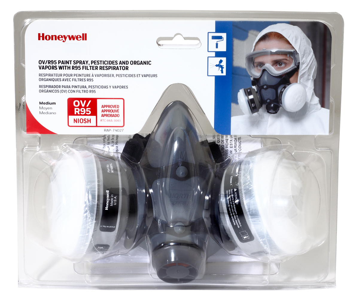 Honeywell 5500 Series Elastomeric Half Mask Paint Pesticide Respirator 