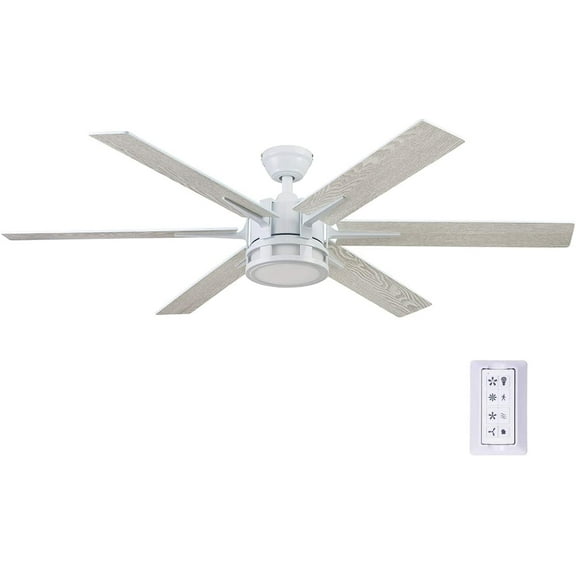Honeywell 56" Kaliza Bright White Remote Control Ceiling Fan, 6 Blades