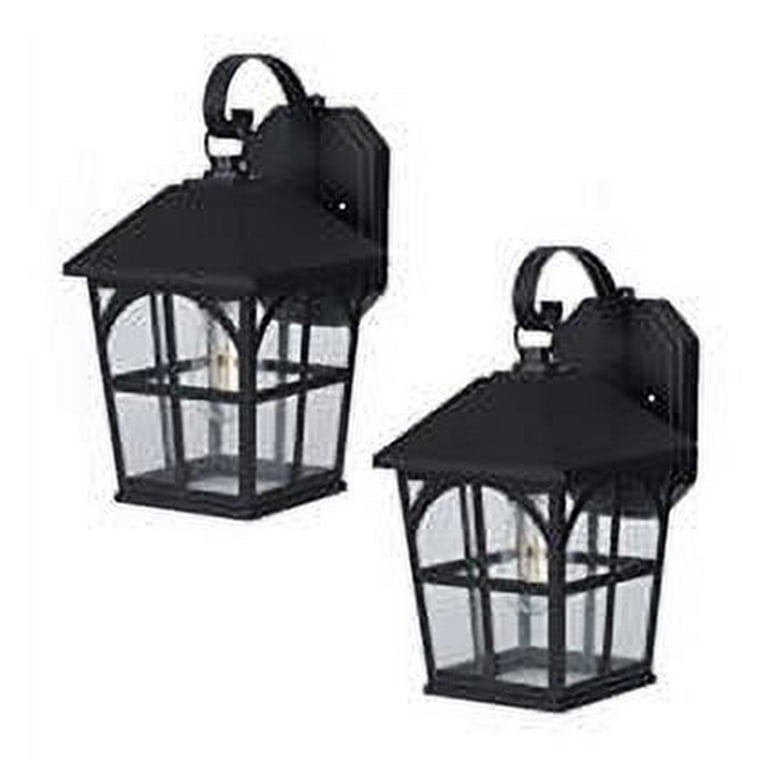 Honeywell 800 Lumen Wall Lantern with LED Vintage Filament Bulb 2 Pack