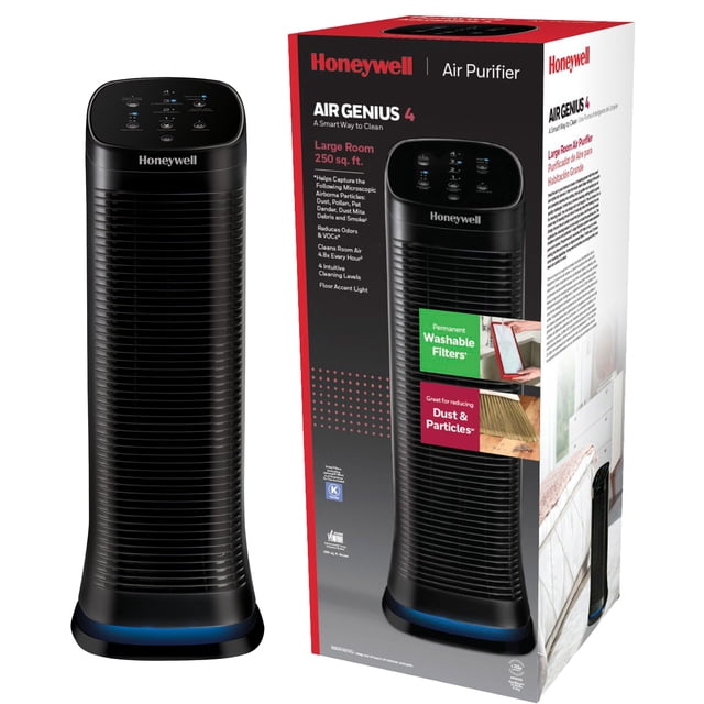 Honeywell Air Purifier, HFD320, 250 sq ft, with Permanent Washable Filter, Reduces Dust, Pet Dander, Smoke