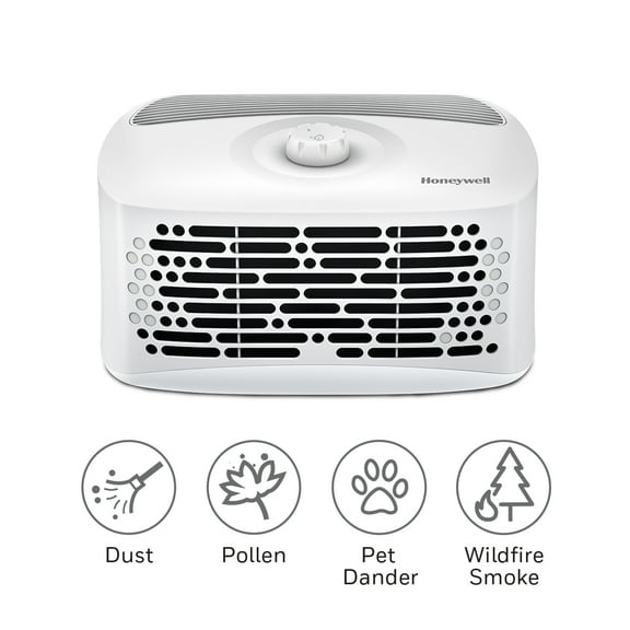 Honeywell Air Purifiers for Home, 465 Sq Ft, Tabletop, Reduces Dust, Pollen, Pet Dander, Odors, Compact Allergen Reducer, White HHT270