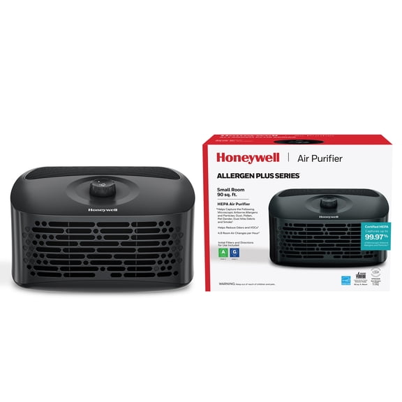 Honeywell Air Purifier, HPA020B, 450 sq ft, HEPA-Type Filter,  Allergen, Smoke, Pollen, Dust Reducer