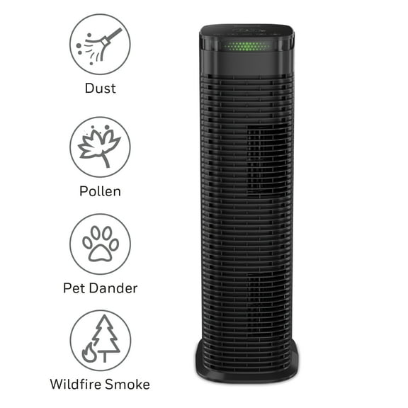 Honeywell HEPA Air Purifiers for Home, 990 Sq Ft in 1 Hour, Auto Mode, Air Quality Indicator, Reduces Dust, Pollen, Smoke, Odors, Black, HPA180B