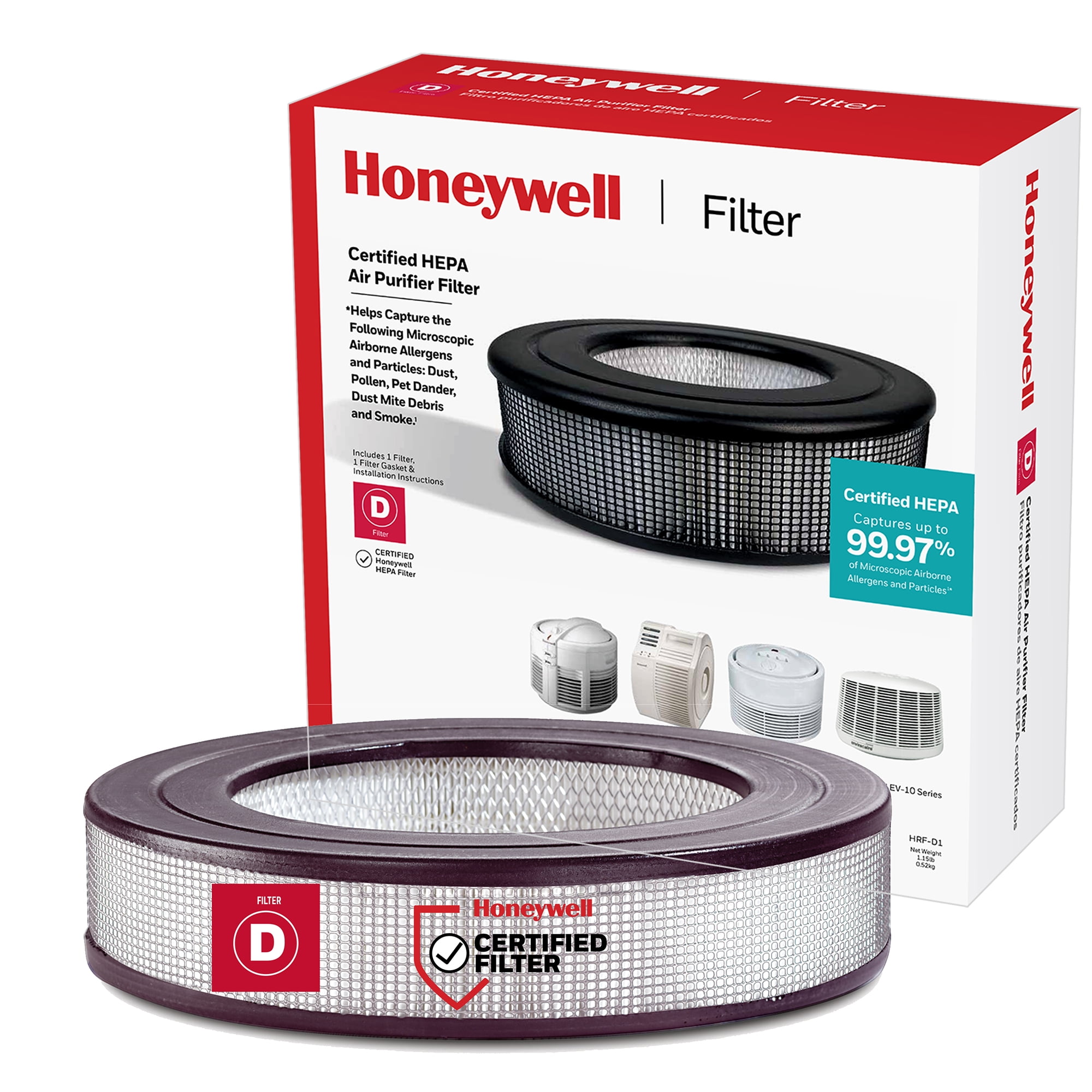 Honeywell Air Purifier Replacement Filter, HRF-D1, D HEPA Filter, 1 Pack