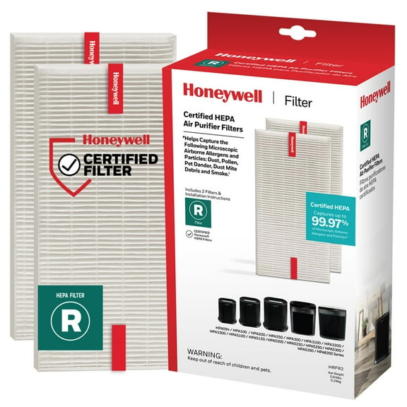 Honeywell Air Purifier Replacement Filter, HRF-R1, R HEPA Filter, 2 Pack