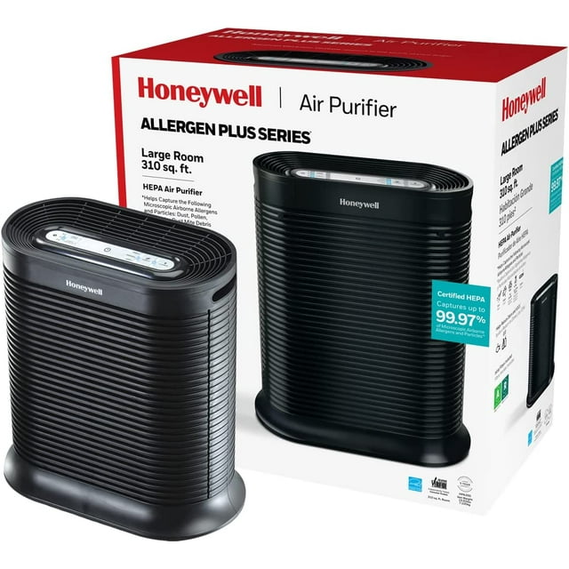 Honeywell AllergenPlus HEPA Air Purifier Allergen Reducer 310 sq ft Wildfire/Smoke, Pollen, Pet Dander, Dust HPA200