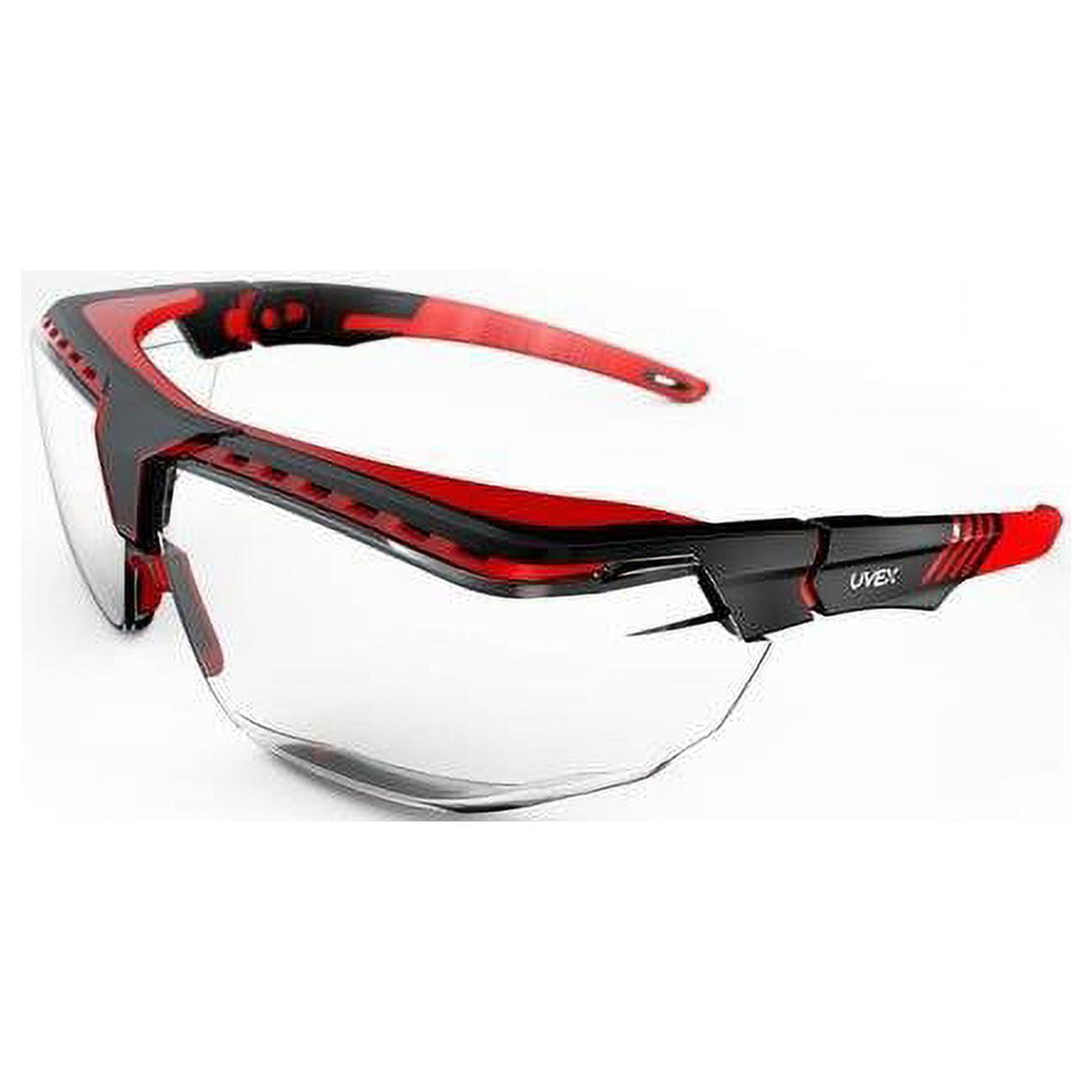 Avatar Safety Glasses, Red/Black Polycarbonate Frame, Clear Polycarbonate Lens