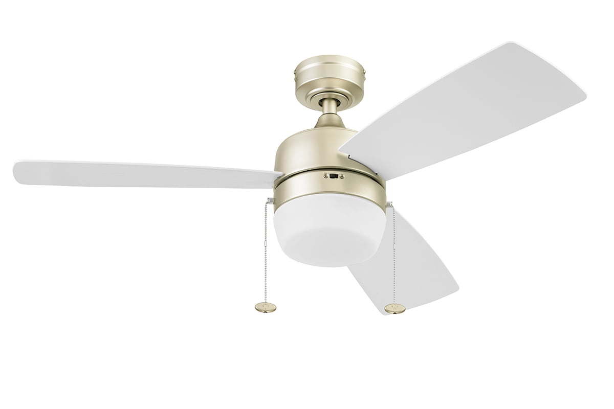 Champagne 44-Inch Ceiling Fan with White Blades and LED Light