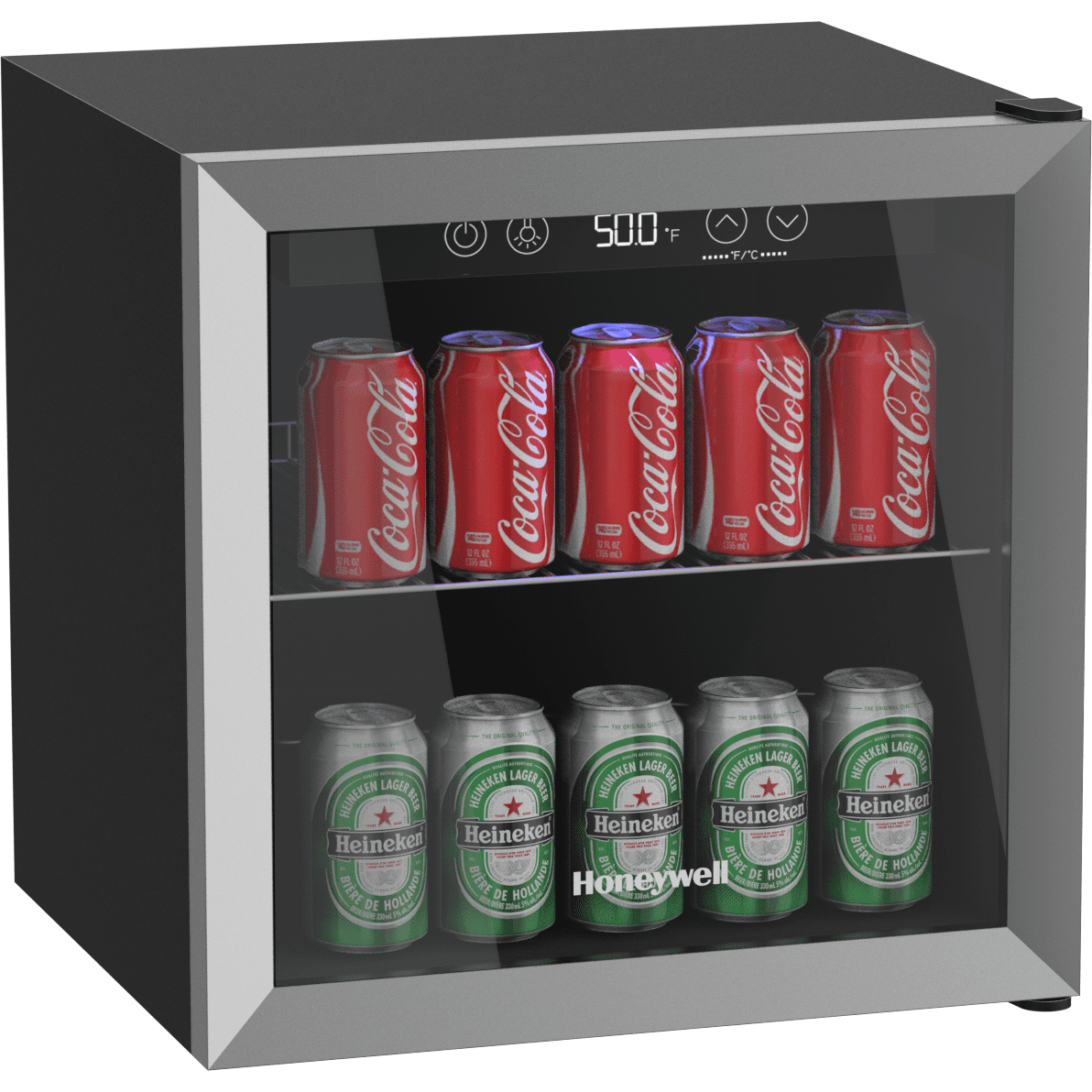 Honeywell Beverage Refrigerator and Cooler, 48 Can Mini Fridge with