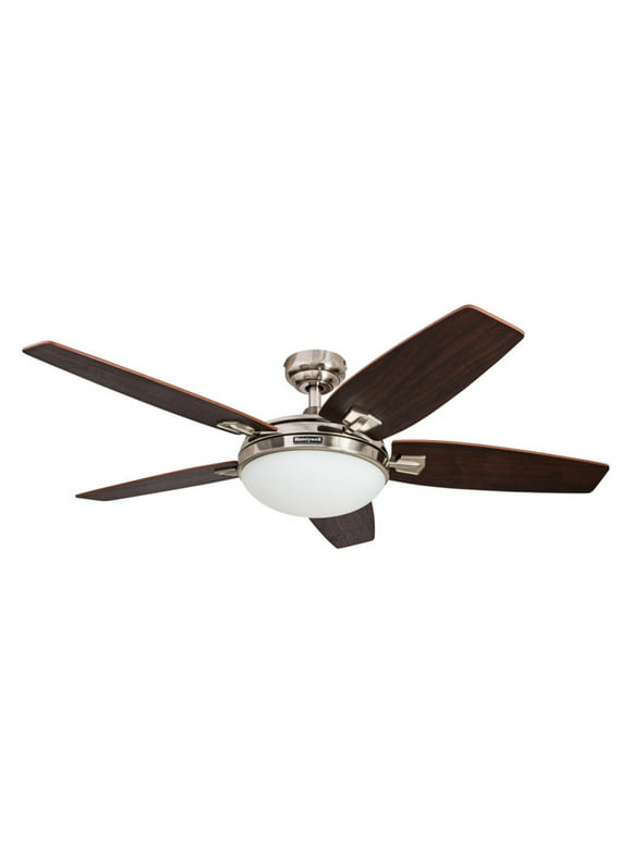 Honeywell Carmel 48" Brushed Nickel Ceiling Fan with Lights and Remote Control