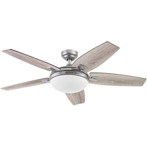 Honeywell Carmel Ceiling Fan, Quiet Motor and Remote Control, 48 Inch, Matte Nickel