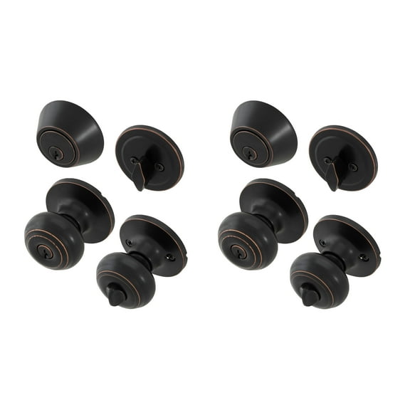 Honeywell Classic Knob Home Security Kit Door Lock, Oil-Rubbed Bronze