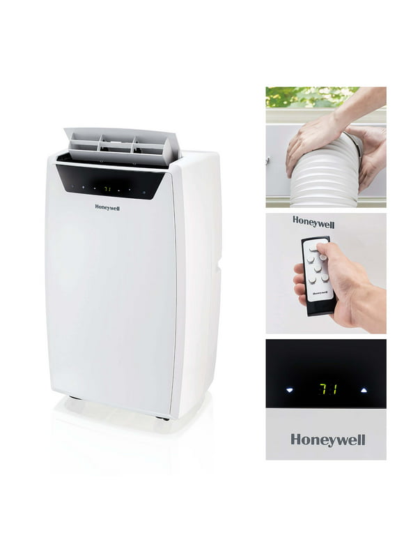 Honeywell Classic Portable Air Conditioner with Dehumidifier & Fan, Cools Rooms Up to 500 Sq. Ft. with Drain Pan & Insulation Tape, MN1CFSWW8 (White)