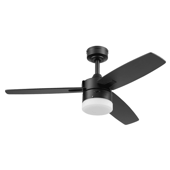 Honeywell Conifer 42" Black Modern Outdoor Ceiling Fan with Light and Remote Control, Reversible Motor