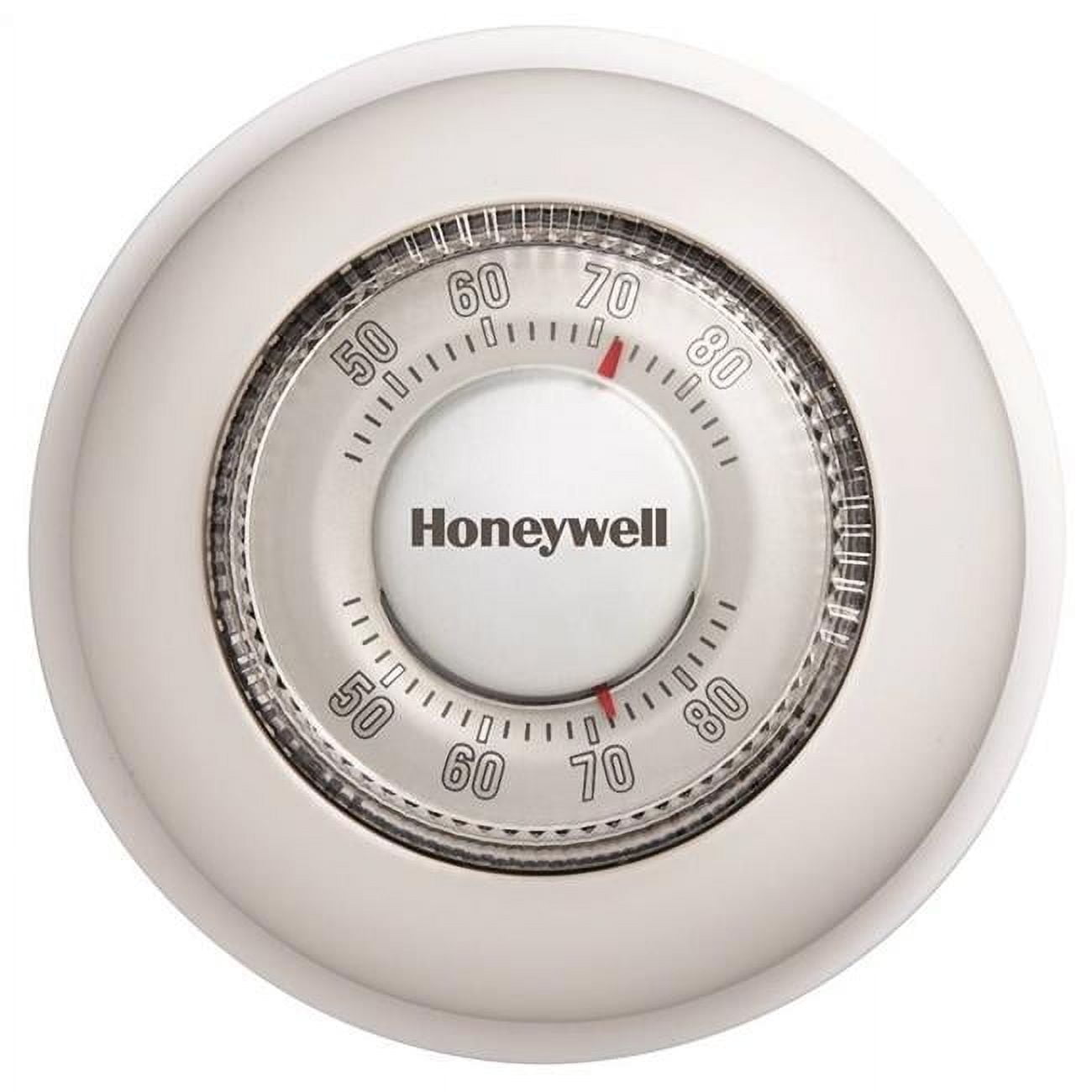 Honeywell White Round Mechanical Heating and Cooling Thermostat