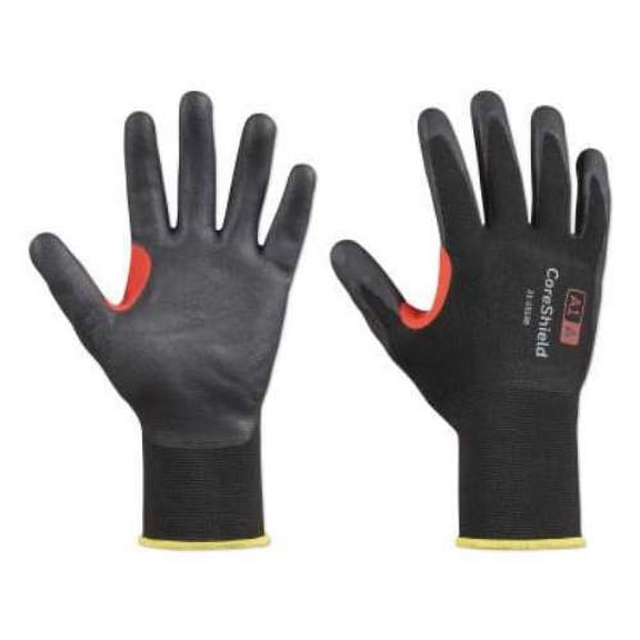 Coreshield™ A1/a Coated Cut Resistant Gloves, 10/Xl, Nylon, Nitrile Micro-Foam, 15 Ga, Black