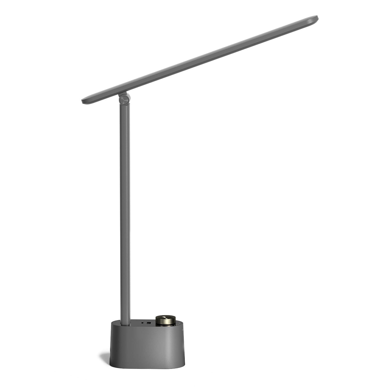 Gray Adjustable LED Desk Lamp with USB Charging Ports