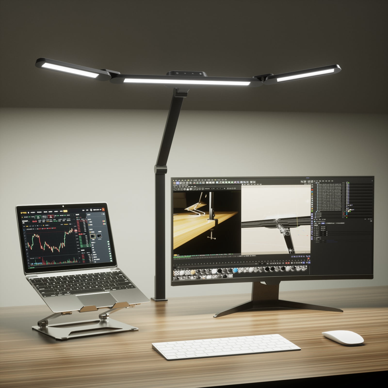 Honeywell Dimmable LED Desk Lamp with Clamp, Adjustable Three-Section ...