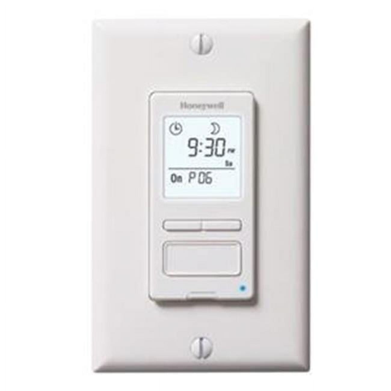 White Programmable Light Switch Timer with Large Backlit Display