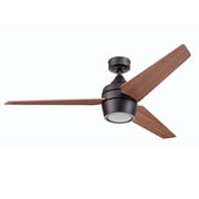 Honeywell Eamon 52" Modern Espresso Bronze Remote Control Ceiling Fan with Integrated LED Light, 3 Blade