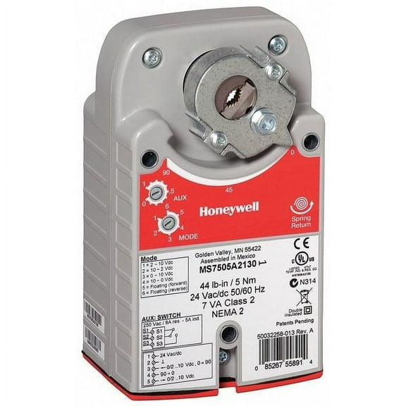 Honeywell Electric Actuator,44 in.-lb.-40 to 149 MS7505A2130/U