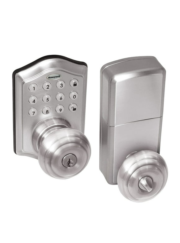 Honeywell Electronic Entry Knob Door Lock, Satin Nickel
