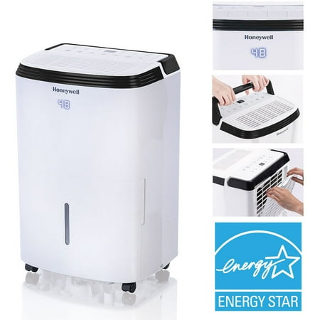 Honeywell - Energy Star 30-Pint Dehumidifier with Washable Filter - White