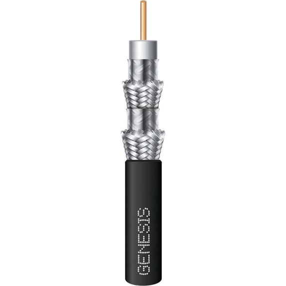 Genesis 18 AWG Copper-Clad Steel RG6, Quad-Shield, Riser CATVR/FT4