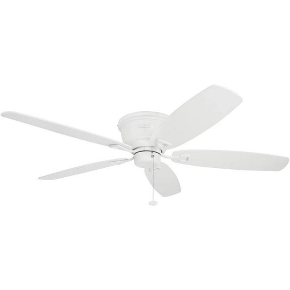 Honeywell Glen Alden 52" White Low Profile Ceiling Fan with 5 Blades, Pull Chain Control & Reverse Airflow