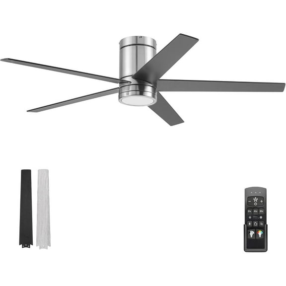 Honeywell Graceshire 52” Ceiling Fan with LED Light and Remote, Brushed Nickel