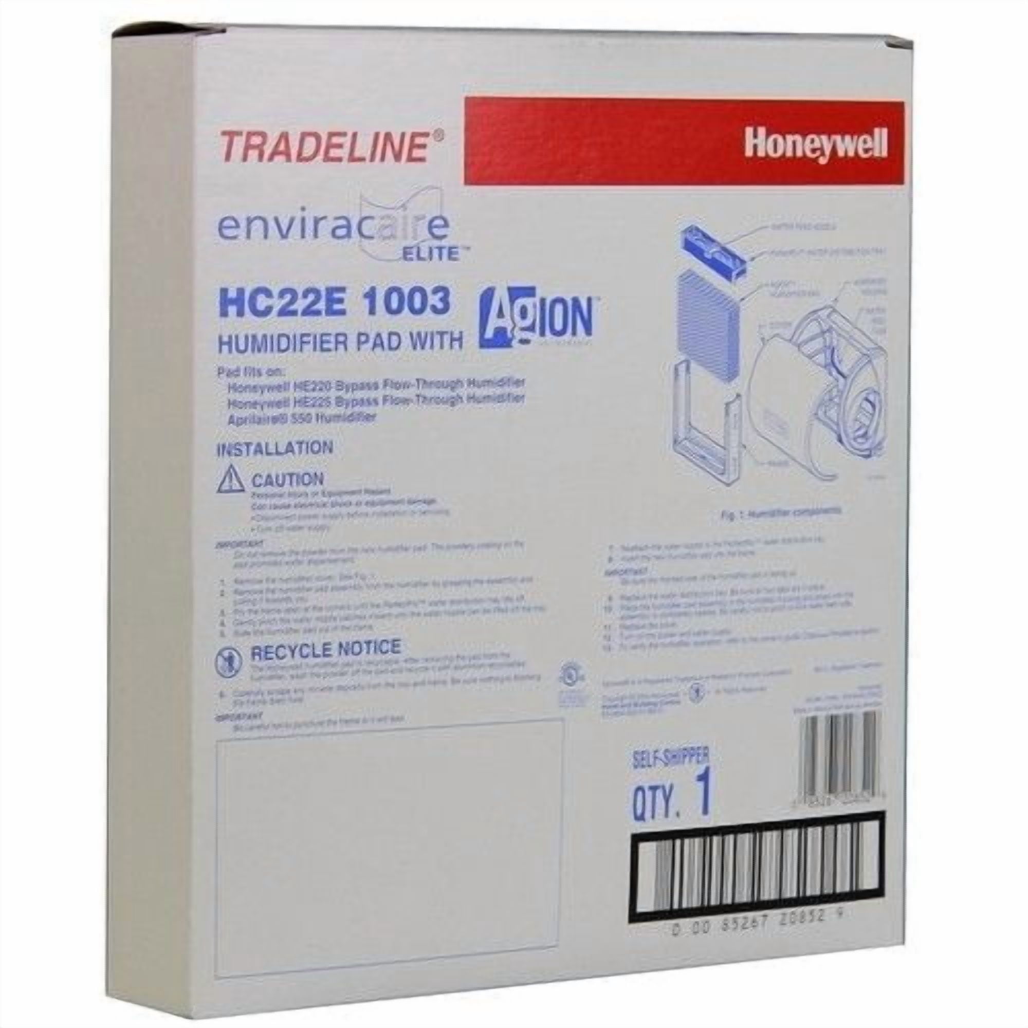 Honeywell HC22E1003 (2-Pack) - HE225 Humidifier Pad with AgION Coating