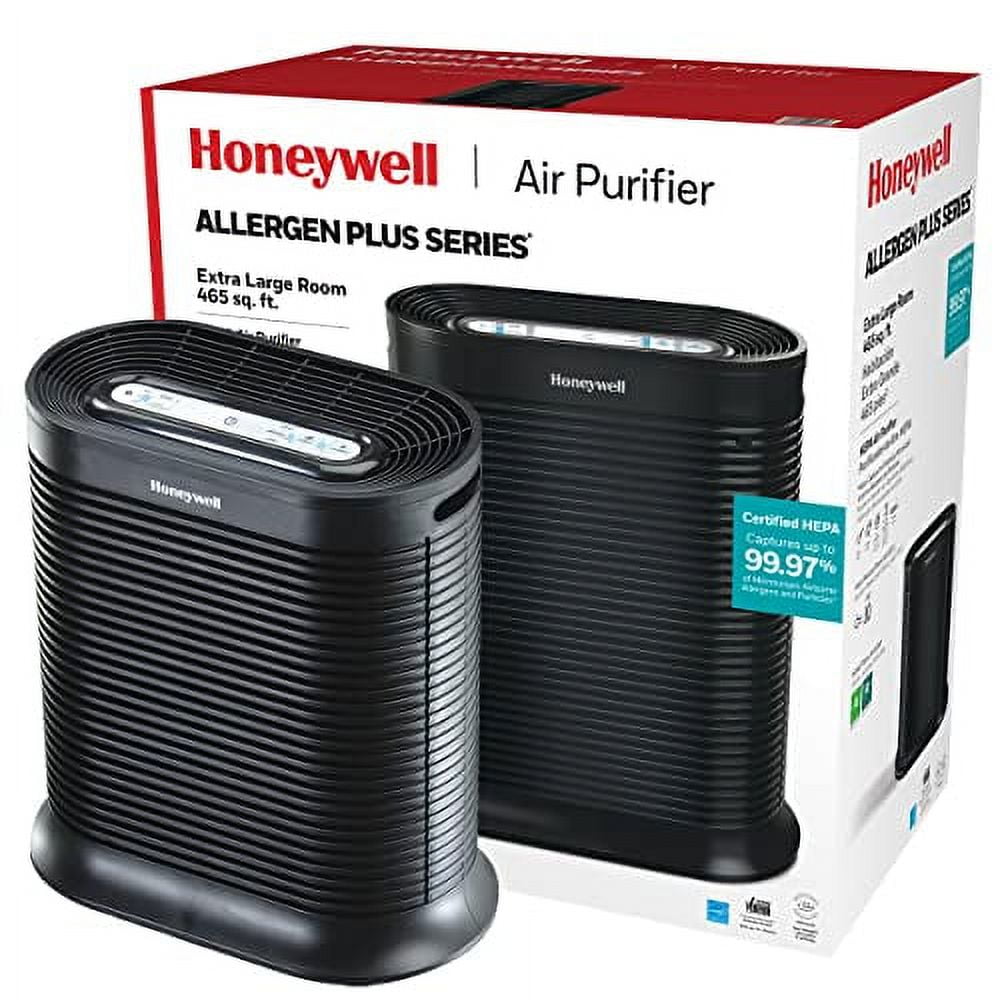 Honeywell HPA300 HEPA Air Purifier for Extra Large Rooms - Microscopic Airborne Allergen+ Reducer, Cleans Up To 2250 Sq Ft in 1 Hour - Wildfire/Smoke, Pollen, Pet Dander, and Dust Air Purifier - Black
