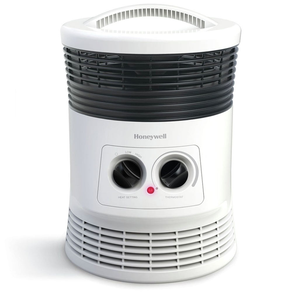 White Electric Fan-Forced Heater with Thermostat and Automatic Shut-off