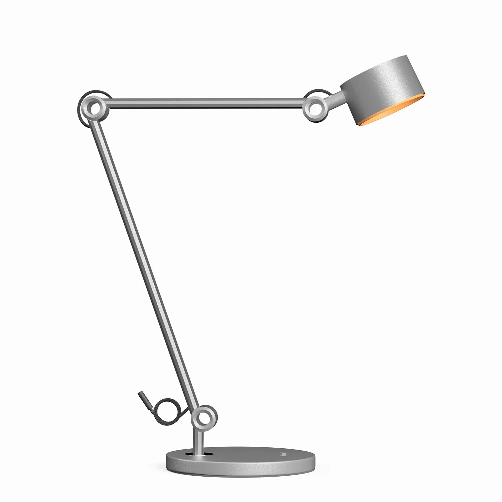 Adjustable Gray Metal LED Desk Lamp with Touch Control