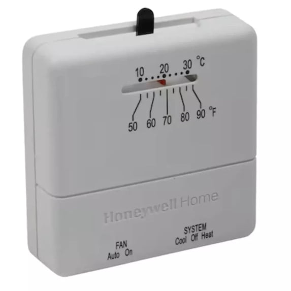 Honeywell Manual Economy Thermostat CT31A1003 - Non-Programmable, Analog, White
