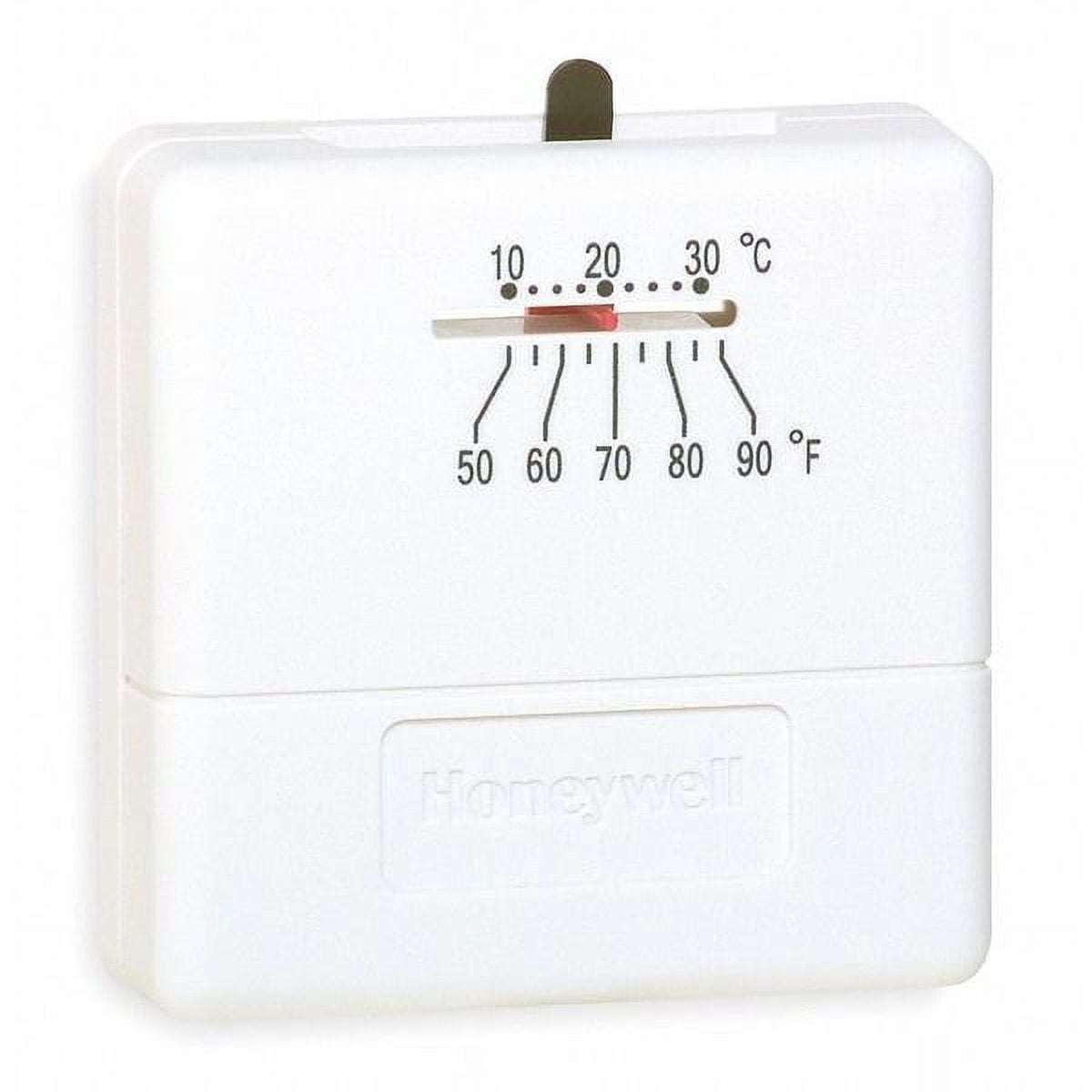 White Square Low Voltage Analog Heat Thermostat