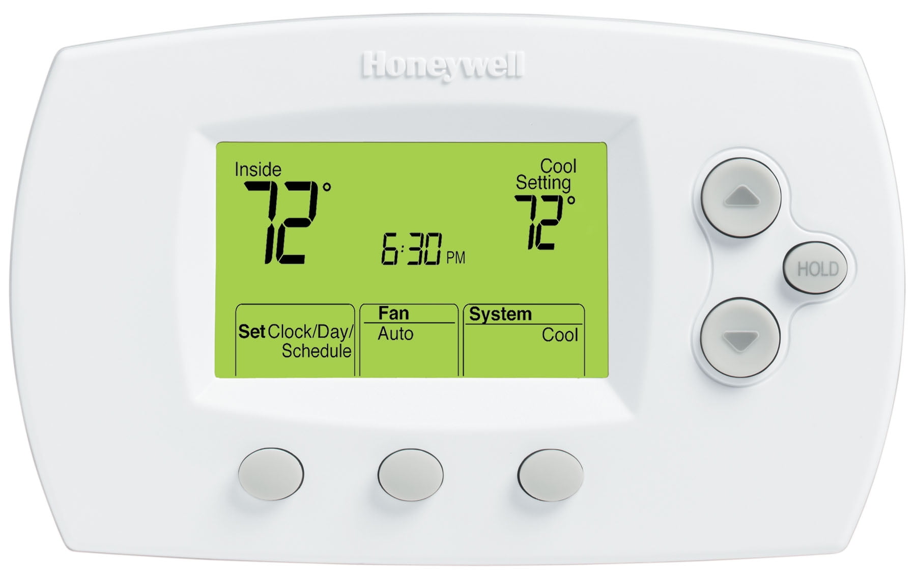 White Digital Programmable Thermostat with Large Display