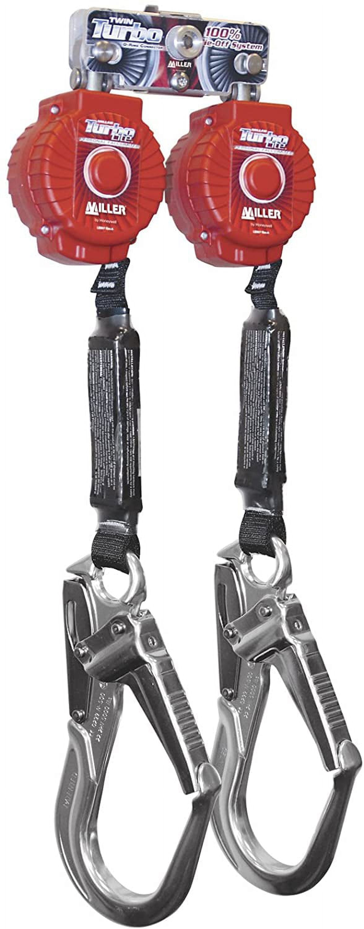 Honeywell Home Miller Twin Turbo 6-Ft. Fall Climbing Active Protection Hardware Protection System with D-Ring Connector and Aluminum Locking Rebar Hooks, MFLB-12-Z7/6 Ft.