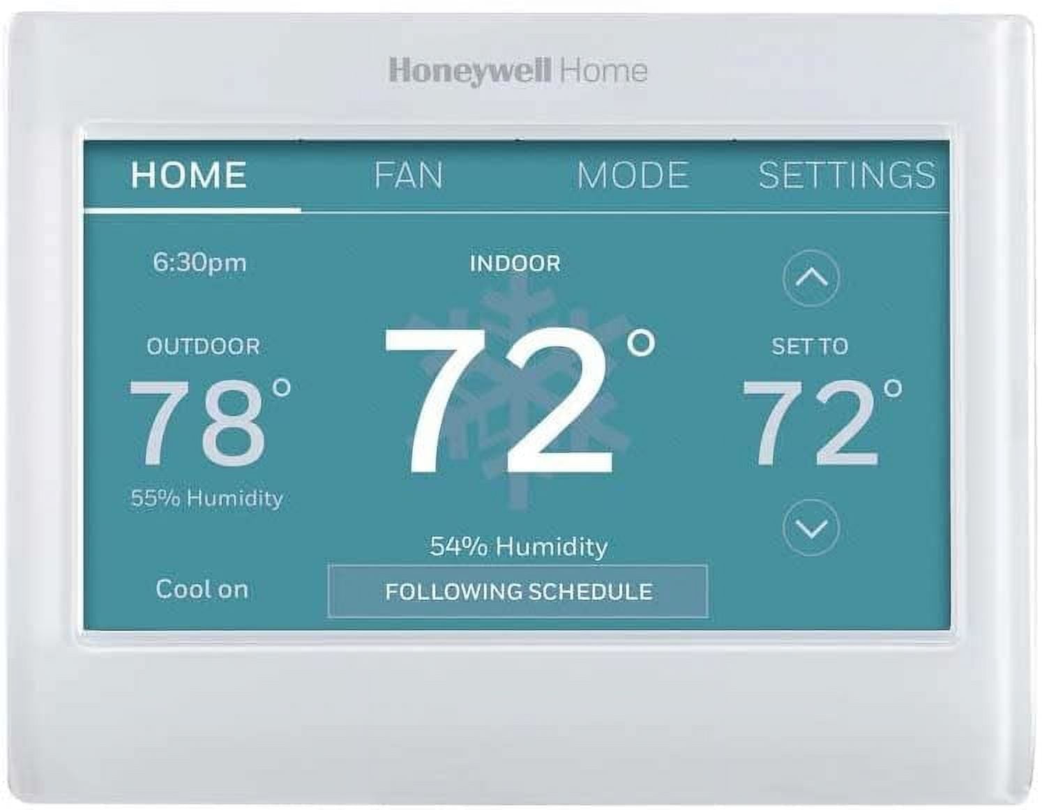 White Smart Color Programmable Wi-Fi Thermostat with Touchscreen